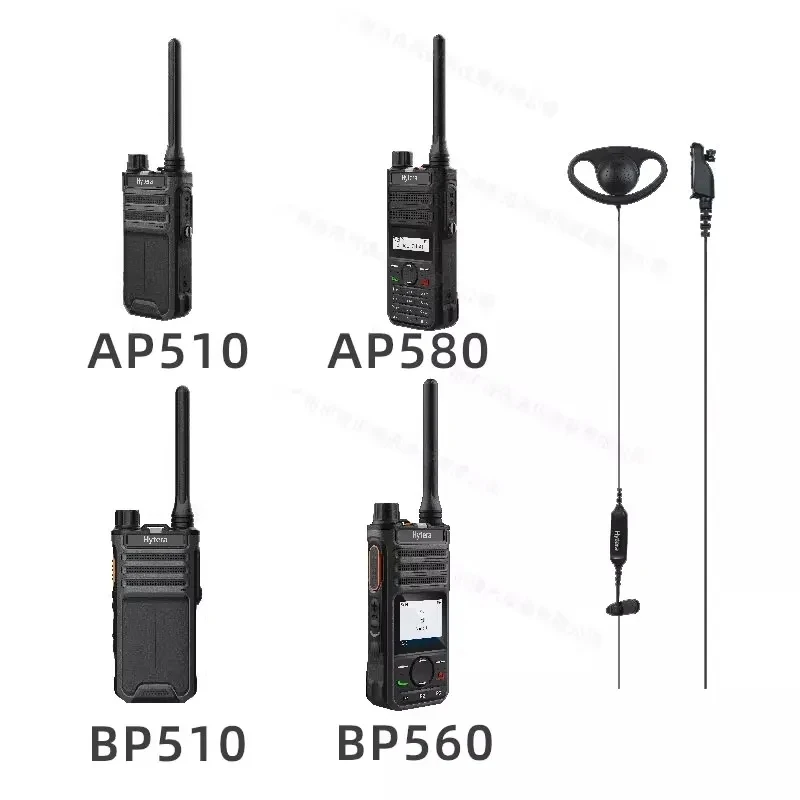 Hytera BP560 Walkie Talkie Headset EHN37-P Earhook Headset Type D Hytera AP510 Intercom Accesso