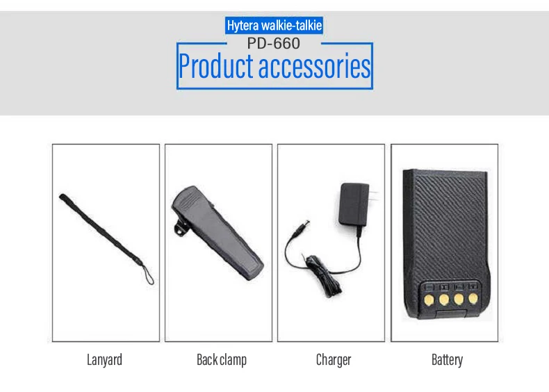 Hytera-Professional Portable Walkie-talkie for Hotel Business, PD660, CD50, W05, 10km, Waterpro