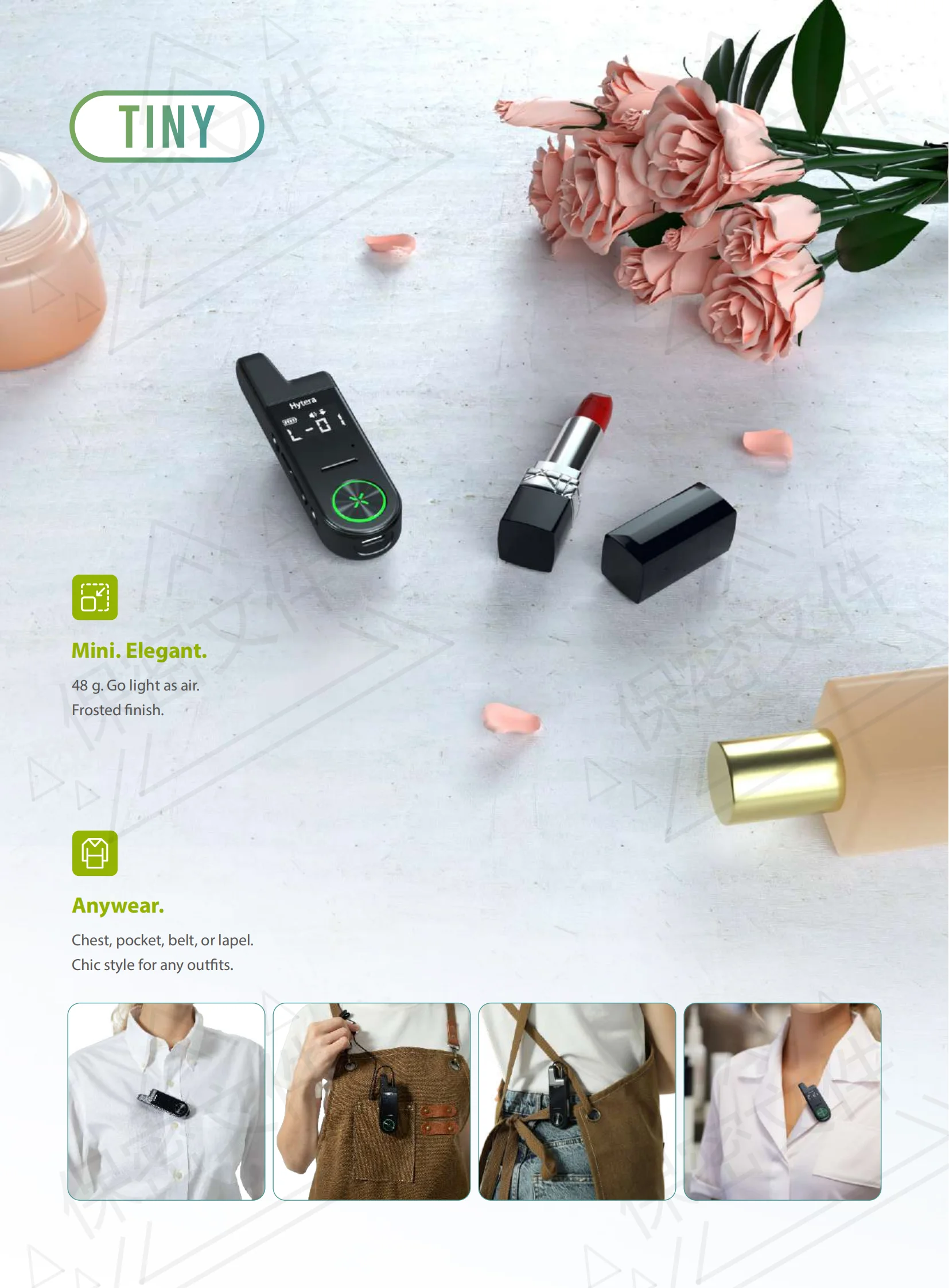Original Hytera S1 mini Compact Collar Clip type Mini Walkie Talkie Long Range Analog Communica