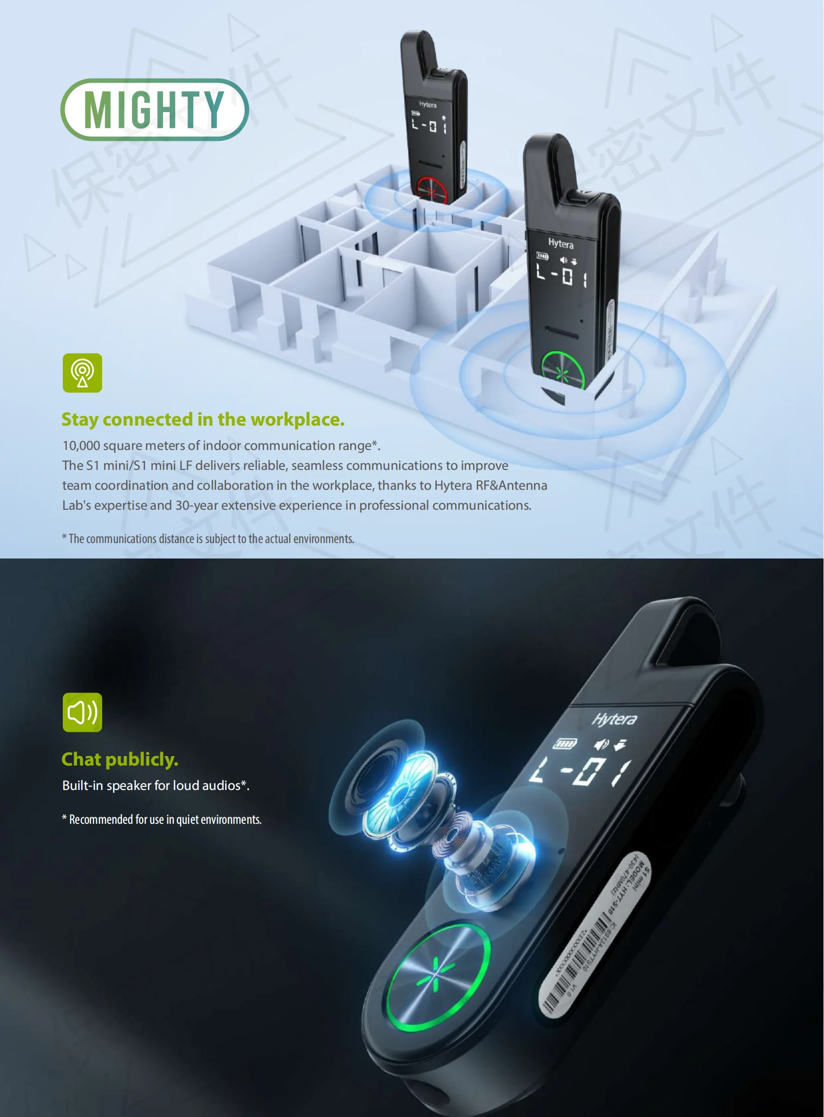 Original Hytera S1 mini Compact Collar Clip type Mini Walkie Talkie Long Range Analog Communica