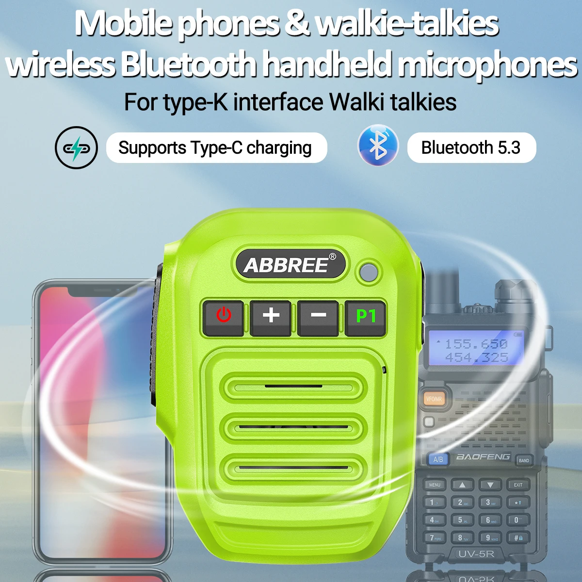 IP67 Waterproof Bluetooth Speaker Mic for Baofeng UV-5R & Quansheng Walkie Talkies – Ultimate A