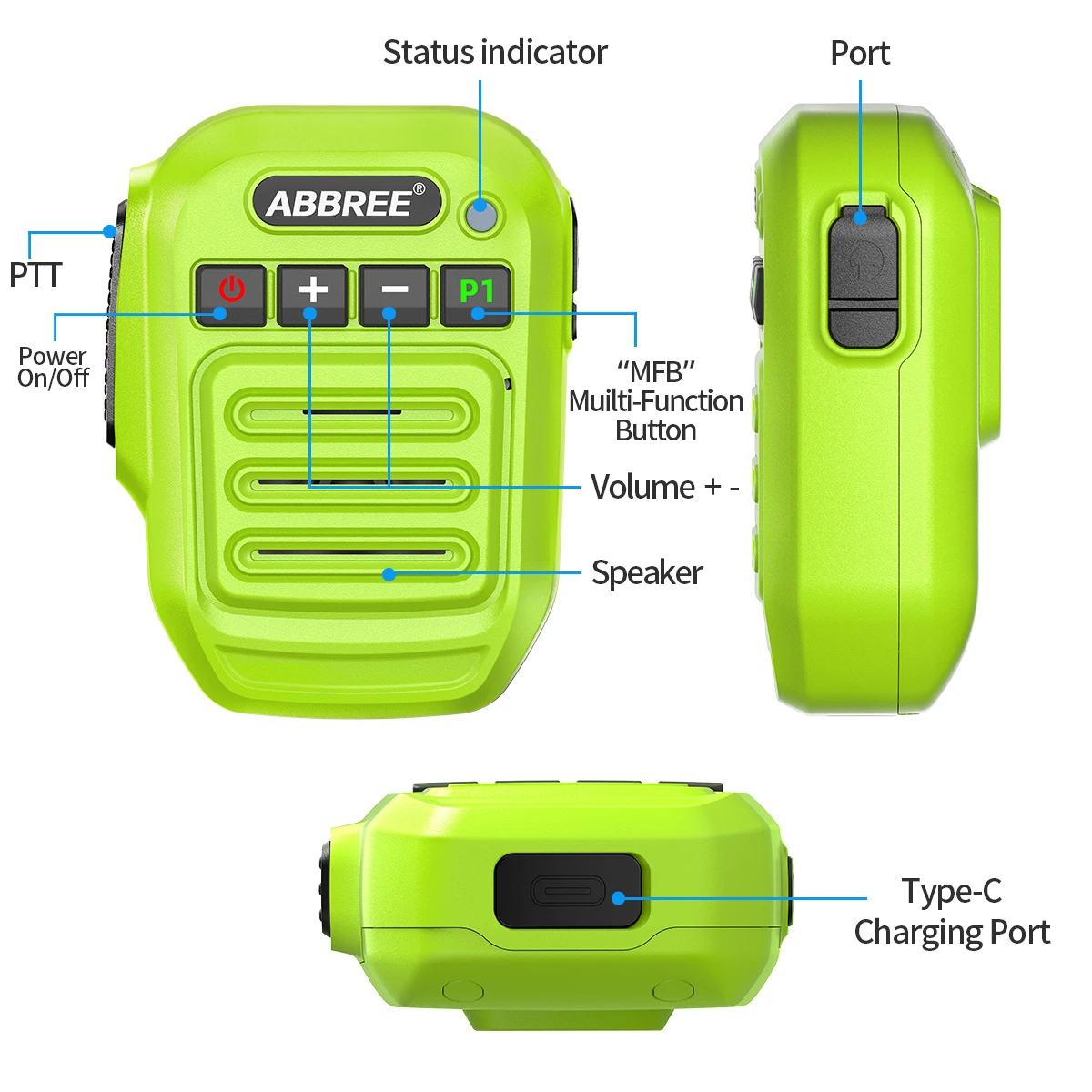 IP67 Waterproof Bluetooth Speaker Mic for Baofeng UV-5R & Quansheng Walkie Talkies – Ultimate A