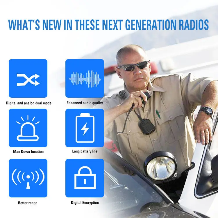 Kirisun-Long Range Dmr Digital Walkie Talkie, Two Way Radio, Voice Encryption, DP405