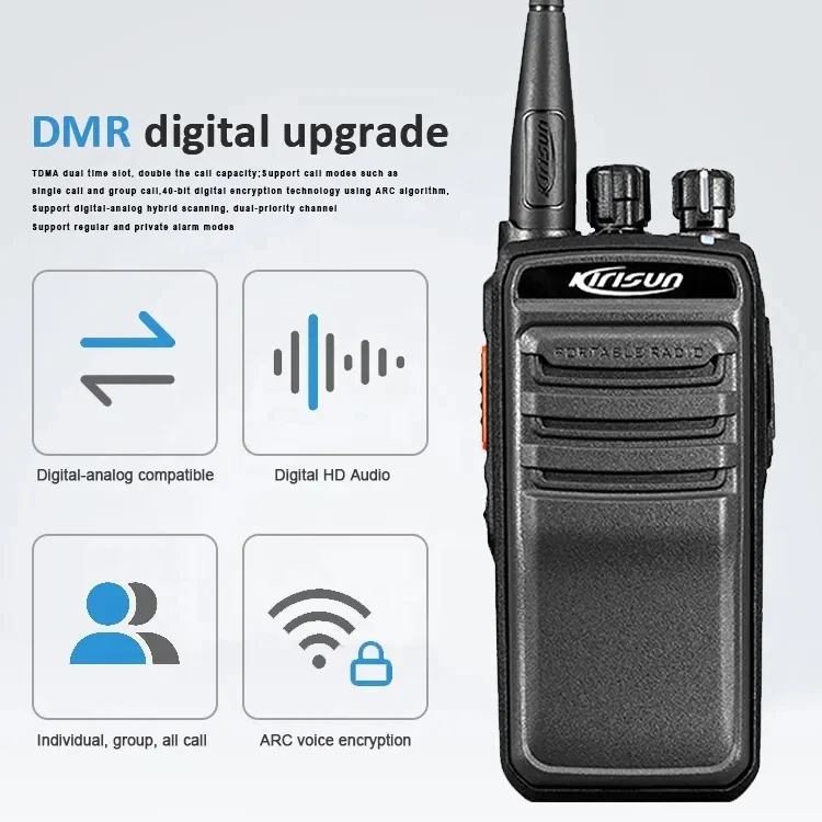 Kirisun-Two Way Radio Upgrade Walkie Talkie, VHF, UHF, Dual Band, PT5200, P510, DMR