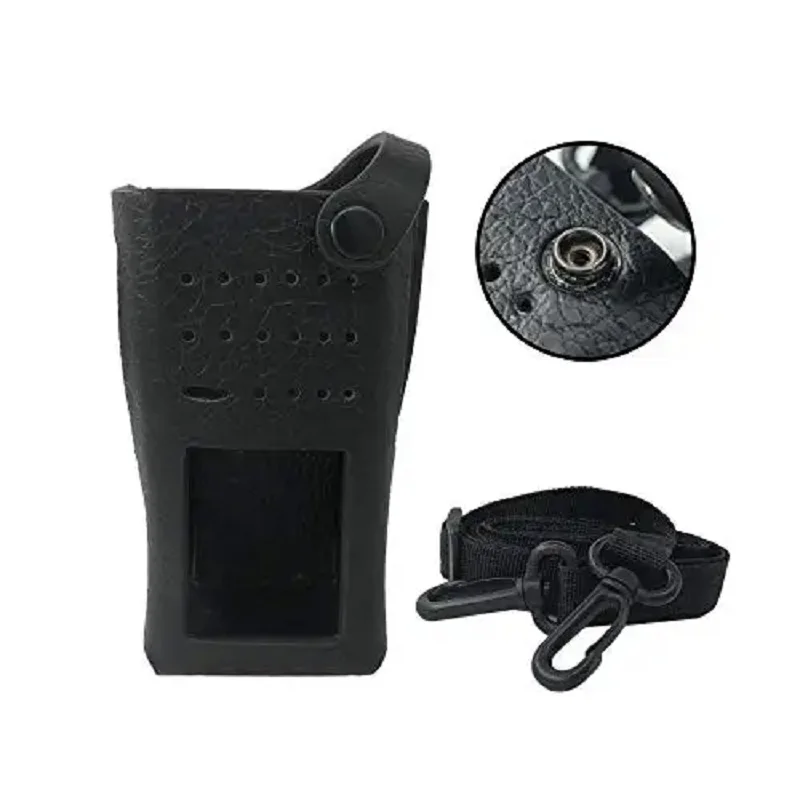 PMLN5863 Leather Case 3 inch Fixed Belt Loop Motorola XPR3500 XPR3500e DEP550 DP2400e DP2600e D