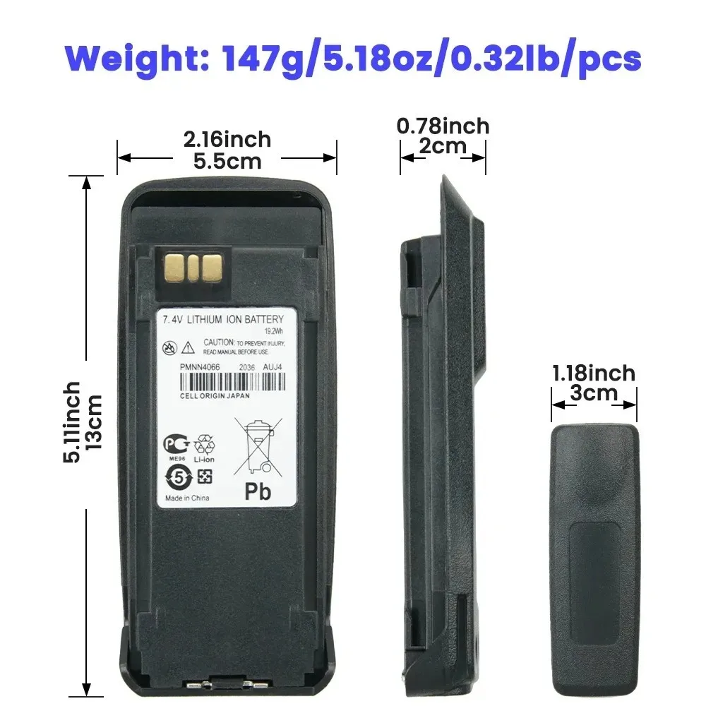 PMNN4077 Li-ion Battery Pack 7.4V for GP8200 GP8268 GP6500 GP8260 GP8800 MOTOROLA Two Way Rad