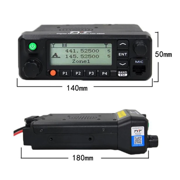 TYT MD-9600 GPS Digital/FM Analog Dual Band DMR Mobile Transceiver 50-Watt VHF/UHF Car Truck Am