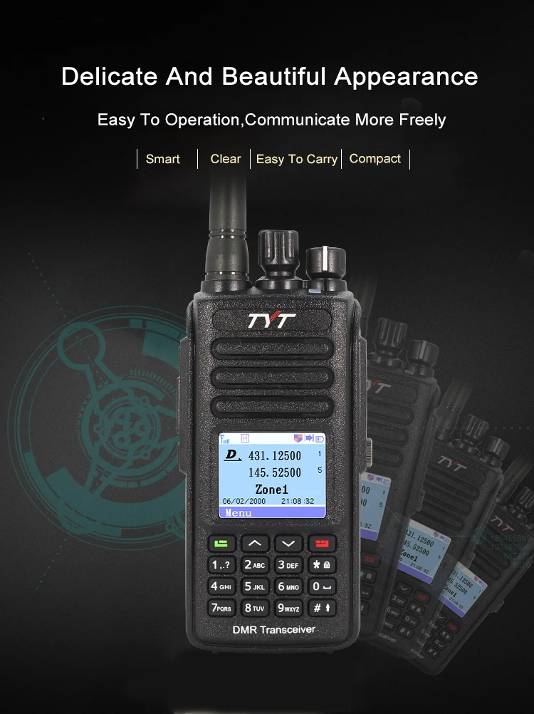 TYT MD-UV390 DMR Digital Radio 5W Waterproof IP67 Handy Walkie Talkies MD UV390 Optional GPS Up
