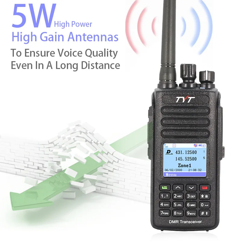 TYT MD-UV390 DMR Digital Radio 5W Waterproof IP67 Handy Walkie Talkies MD UV390 Optional GPS Up