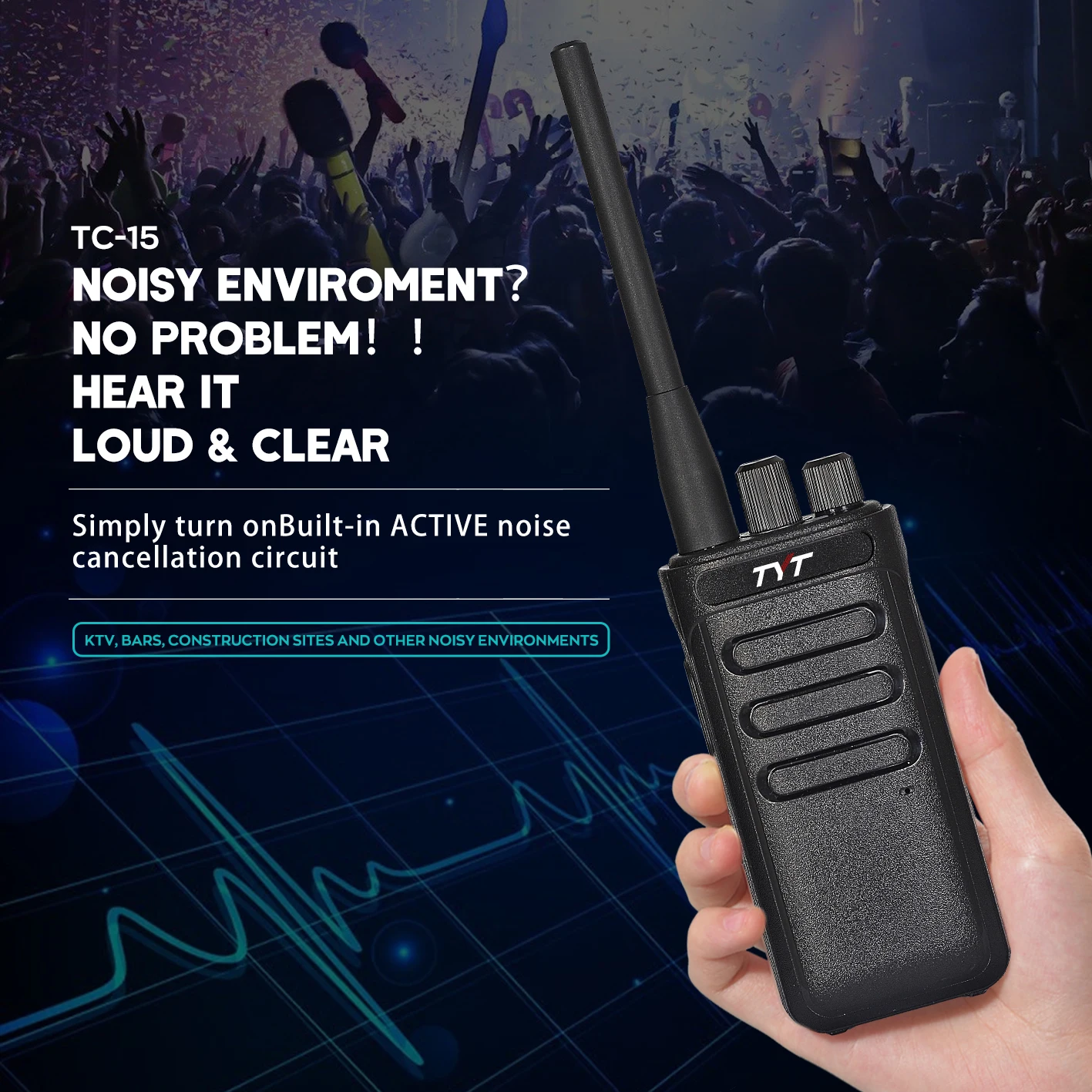 TYT TC-15 10W high power noise cancellation Two Way Radio long range WalkieTalkie portable Radi