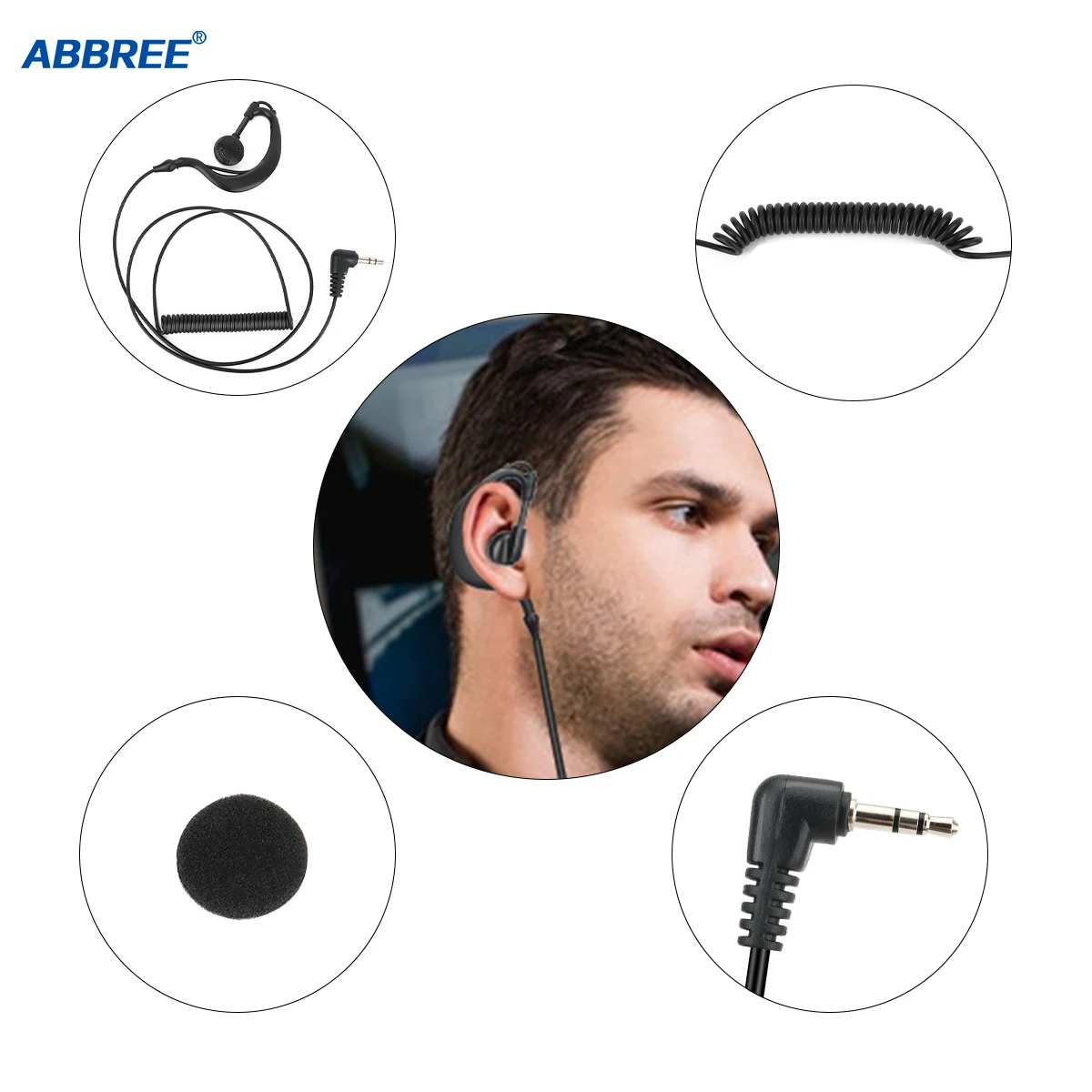 Premium 3.5mm Walkie Talkie Headset - Stereo Earpieces for Baofeng UV-5R, BF-888S, UV-21 & Quan