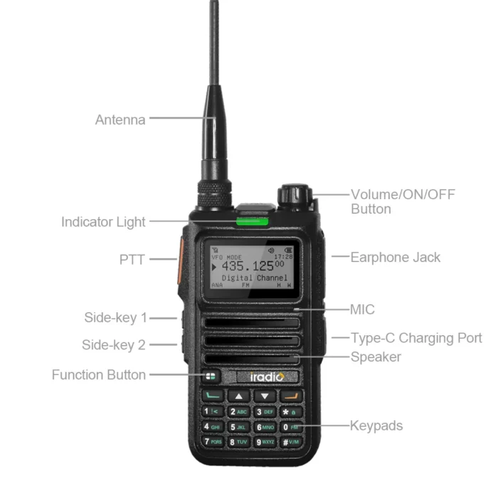 Iradio Dm-4r Two Way Radio - front view