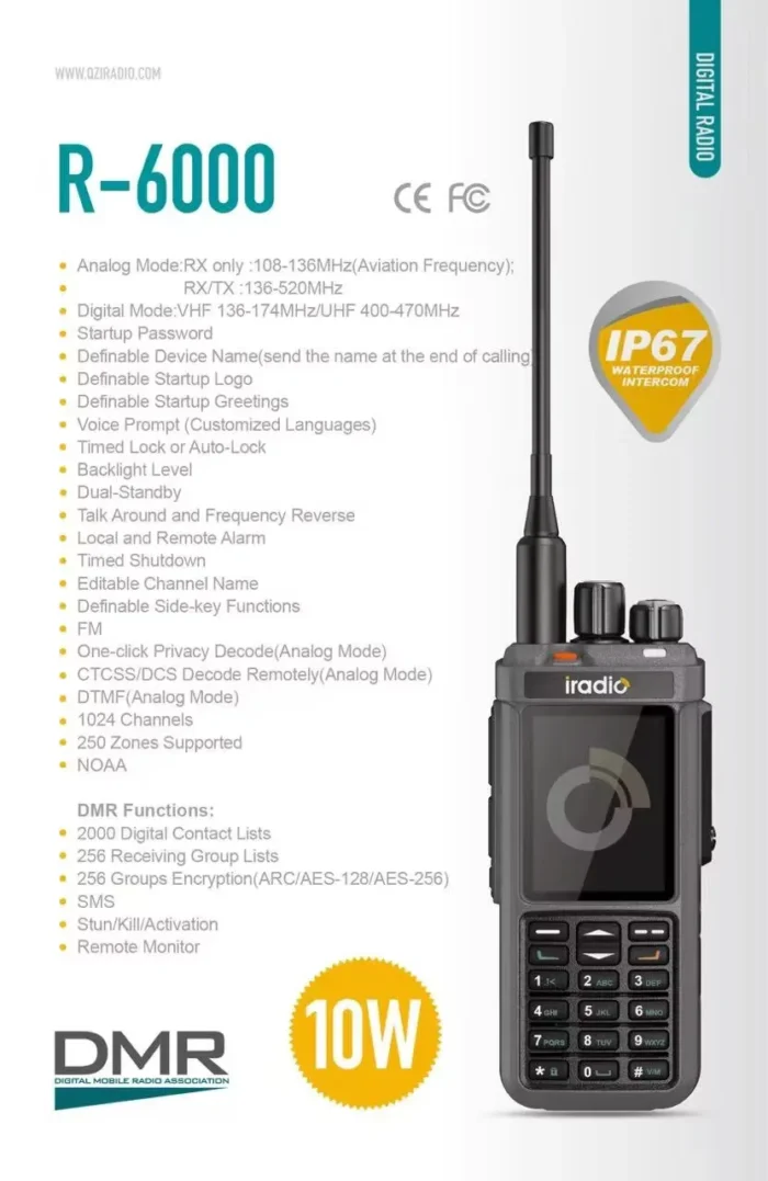 Iradio R6000 Two Way Radio - in-hand use