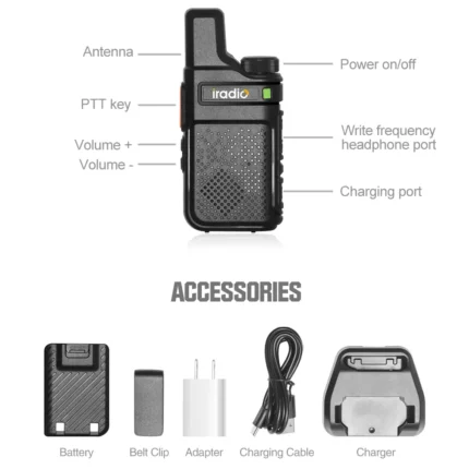 Iradio Two Way Radio - package contents