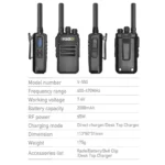Iradio V550 Two Way Radio - side view