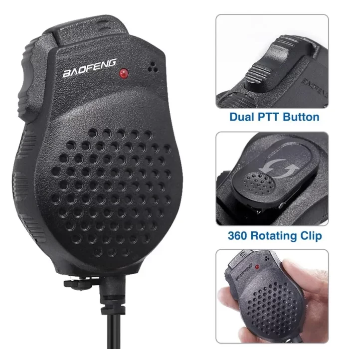 Baofeng UV-82 Dual PTT Speaker Mic - Enhanced Audio for UV-8D & BF-UV82 Walkie Talkies - Image 4