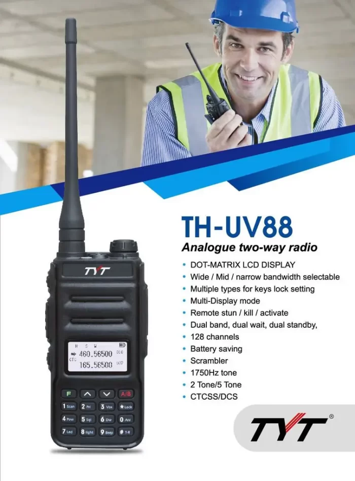 TYT UV98 Two Way Radio 10W Power 3200mAh