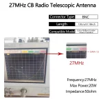 Premium 27MHz BNC Telescopic Antenna for Cobra, Midland, Uniden, Maxon, President & Anytone Handheld CB Radios - Image 5