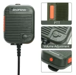 Baofeng AR-152 Tactical Remote Speaker Mic - Adjustable Volume K Plug for UV-5R S9 PLUS Walkie Talkie - Image 2