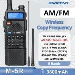 Baofeng M-5R Air Band Walkie Talkie - 3800mAh Battery, Long Range, Frequency Copying, Ham Radio Compatibility