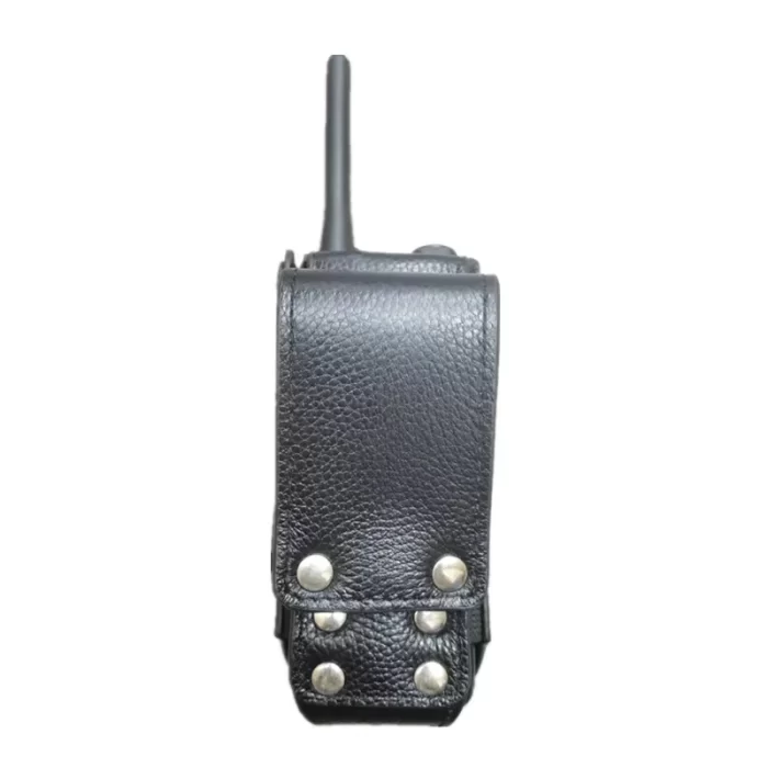 Premium Leather Two Way Radio Intercom with Rotating Buckle | Protective Cover for HP700, HP680, HP780 Walkie Talkies - Image 2