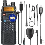 BAOFENG UV-5R 8W High Power Ham Radio - Long Range VHF/UHF Portable Two Way Radio with 3800mAh Battery
