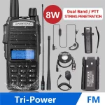 Baofeng UV-82 Walkie Talkie - 8W Dual Band VHF UHF Portable Radio for Hunting & PTT Communication