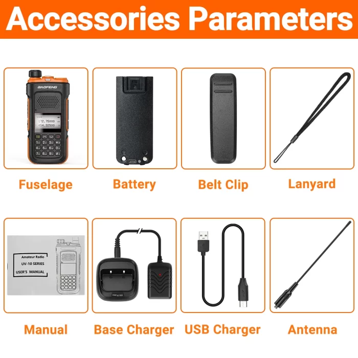 Baofeng UV-10 Pro Walkie Talkie: Dual Band 999CH, Type-C, Long Range, High Power Ham Radio - Image 6