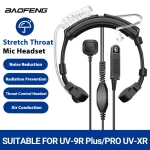 Waterproof Adjustable Acoustic Throat Mic Headset for Baofeng UV-9R PRO | Tactical Earpiece with Acoustic Tube