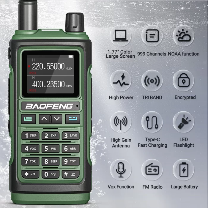Baofeng UV-17 Pro V2 Tri-Band Walkie Talkie - Long Range Ham Radio with Type-C Frequency Copy - Image 2
