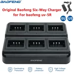Baofeng UV-5R Six Way Charger | Multi-Unit Walkie Talkie Charger for UV-5RA UV-5RB UV-5RE | EU/US Compatible