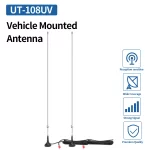 UT-108UV Magnetic Dual Band Car Antenna - SMA-Female for BAOFENG UV-5R, BF-888S, Quansheng UV-K5/K6