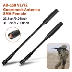 AR-168 Gooseneck Tactical Antenna - Dual Band SMA-Female for Quansheng & Baofeng UV Series