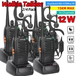 2/4PCS Baofeng BF-888S Walkie Talkies - 12W Dual Band UHF 400-470MHz Long Range Two Way Radio for Hunting & Outdoor Use
