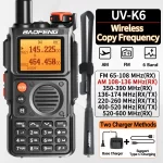 Baofeng UV-K6 Air Band Walkie Talkie - Portable UHF VHF Two Way Radio with Type-C Charging & Long Range