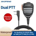 Baofeng Walkie Talkie Dual PTT Speaker Microphone for UV-5R, BF-888S & More - Enhance Communication