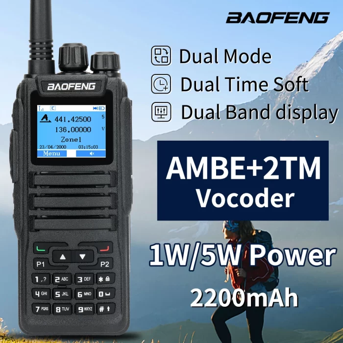 Baofeng DM-1701 DMR Walkie Talkie: Dual Mode Analog & Digital Ham Radio for Long Range Communication - Image 2