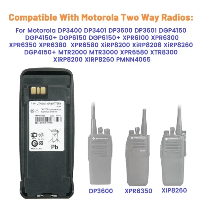 PMNN4077 Li-ion Battery Pack 7.4V for GP8200 GP8268 GP6500 GP8260 GP8800  MOTOROLA  Two Way Radio - Image 4