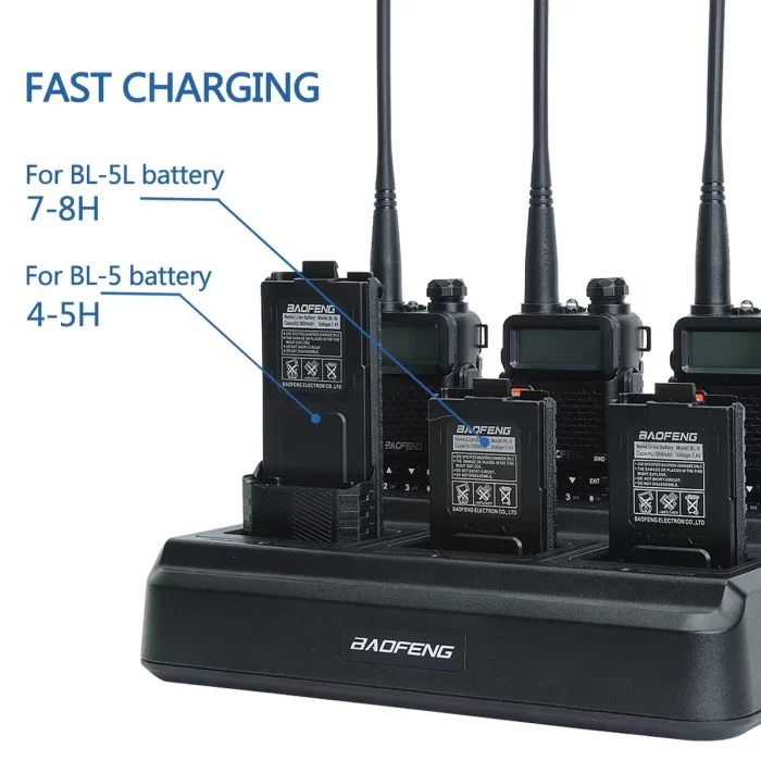 Baofeng UV-5R Six Way Charger | Multi-Unit Walkie Talkie Charger for UV-5RA UV-5RB UV-5RE | EU/US Compatible - Image 2