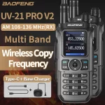 2PCS Baofeng UV-21 Pro Walkie Talkie - High Power Multi Band Ham Radio with 999CH Long Range Frequency Copy