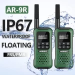 Waterproof AR-9R PMR Walkie Talkie - Long Range Rechargeable 2/4 PCS Two Way Radio for Fishing & Kayaking