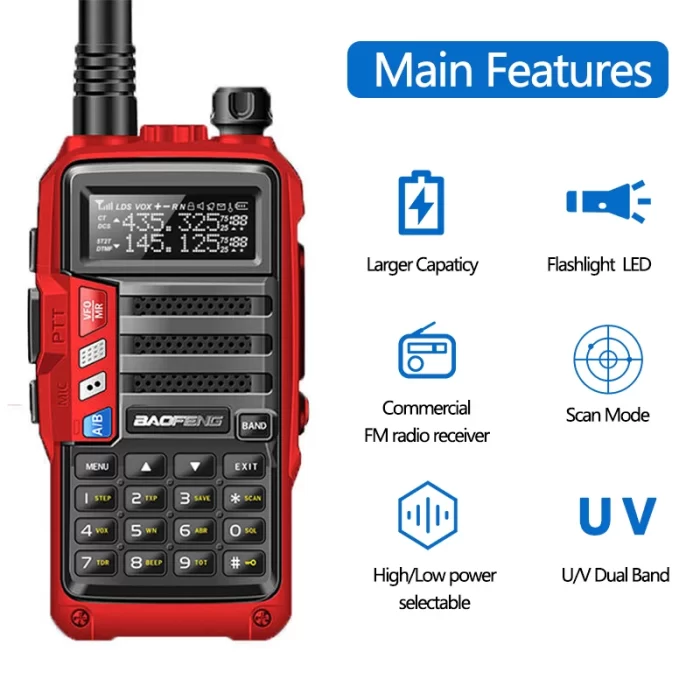 Baofeng UV-5R Plus 15W Walkie Talkie: Long Range UHF/VHF Radio Upgrade for 50 KM Communication - Image 3