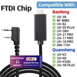 FTDI USB-C Programming Cable for Baofeng UV-5R & Quansheng Walkie Talkies - Easy Plug and Play