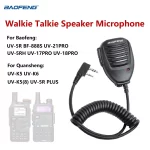 Baofeng Walkie Talkie UV-5R Microphone Speaker MIC - 2 Pin Handheld Accessory for BF-888S, UV-21 PRO, Quansheng UV K5 K6