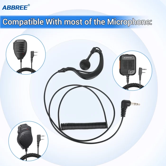 Premium 3.5mm Walkie Talkie Headset - Stereo Earpieces for Baofeng UV-5R, BF-888S, UV-21 & Quansheng UV-K5 - Image 2