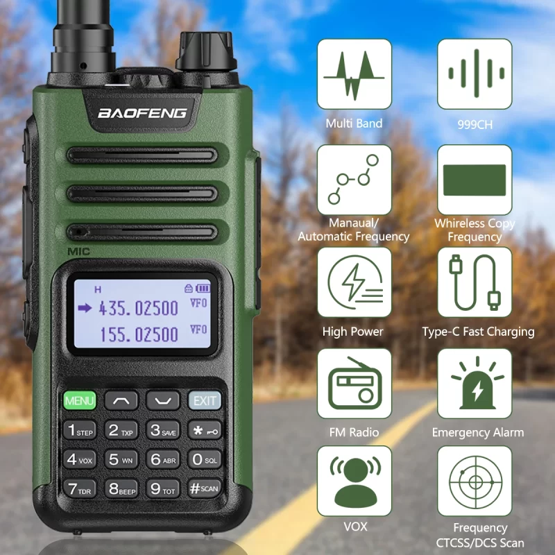 Baofeng M-13 Pro Air Band Walkie Talkie: 10W Long Range Portable Ham Radio with Type-C Charging - View 2