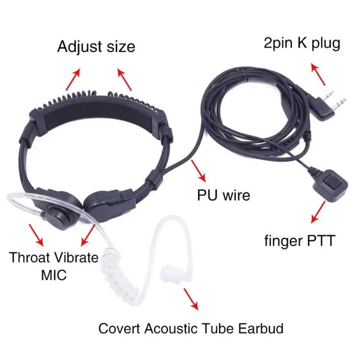 kf-Sa441a617a5854790ac6d1f8117cec6cdb-ABBREE-Extendable-Adjustable-Acoustic-Throat-MIC-PTT-headphone-Headset-For-Baofeng-UV-5R-BF-888S-UV Adjustable Acoustic Throat MIC Headset for Baofeng UV-5R & BF-888S - Premium PTT Headphone - Image 2