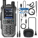 Baofeng UV-21 Pro: Tri-Band Waterproof Walkie Talkie with 999 Channels & 16 KM Range - USB-C Rechargeable