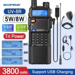 Baofeng UV-5R 8W Dual Band Walkie Talkie - Long Range VHF/UHF Radio with 3800mAh Battery