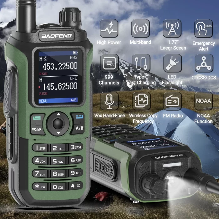 Baofeng UV-21 Pro V2 Walkie Talkie: Multi-Band, Long Range, USB-C Charging Ham Radio - Image 2